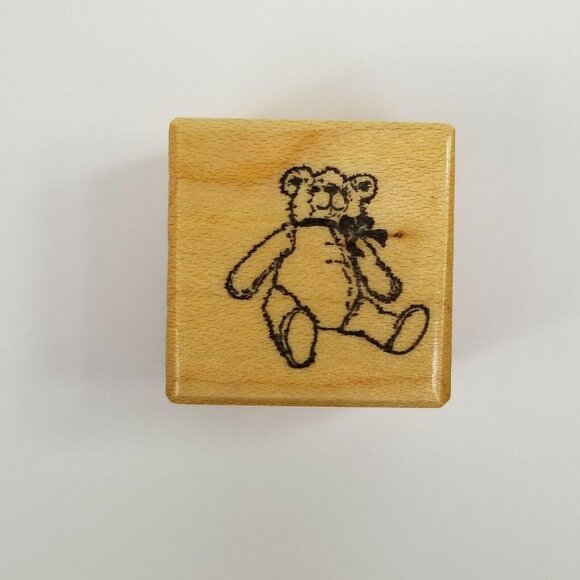 Vintage Rubber Stamps Lot Christmas Tree Bells Teddy Bear Peace Heart Holiday - Picture 2 of 12